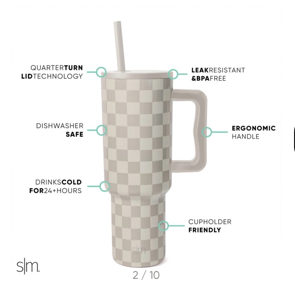 Simple Modern 24 oz Trek Tumbler in checkmate - Picture 7 of 7